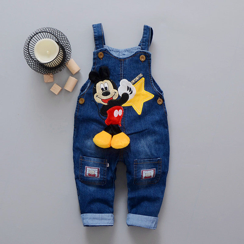 Macacão Jeans Mickey Mouse